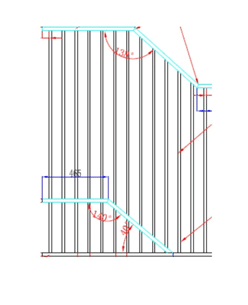 PoolSafe Raked Panel White 1200mm W (800mm Step Up)