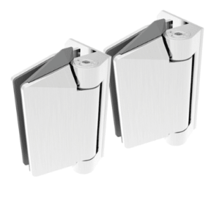 SOFT CLOSE 125 - Wall to Glass Gate HINGE SET - Matt WHITE