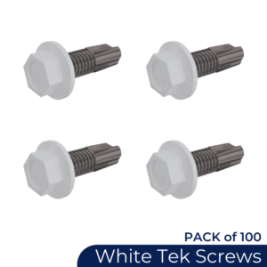 Hamptons Self Drilling Tek Screws White 100 pcs 12g x 20mm