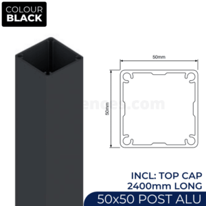 Post – 50x50mm x 1800mm Aluminium Slat Fencing Post - B