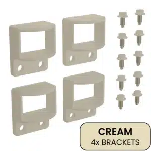 Flat Top Bracket Inc Screws Cream 38mm x 25mm