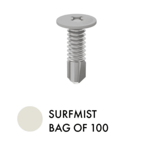 Slat Self Drilling Tek Screws 100 pcs Surfmist 10g x 16mm