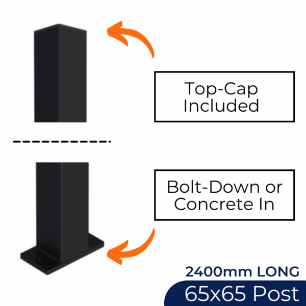 Security Steel Post 65mm x 65mm x 2400L