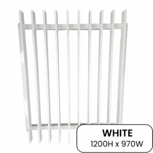 Blade Gate w/ Cap White 920mmW x 1200mmH