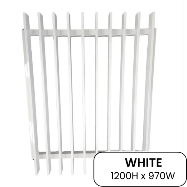 Blade Gate w/ Cap White 920mmW x 1200mmH