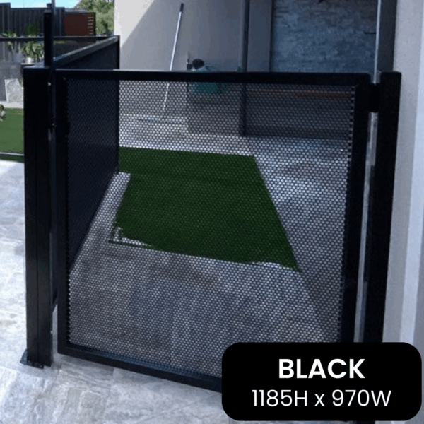 PERF Gate DIY KIT - Latch & Hinges incl. - 970W x 1185H - Black/Monument